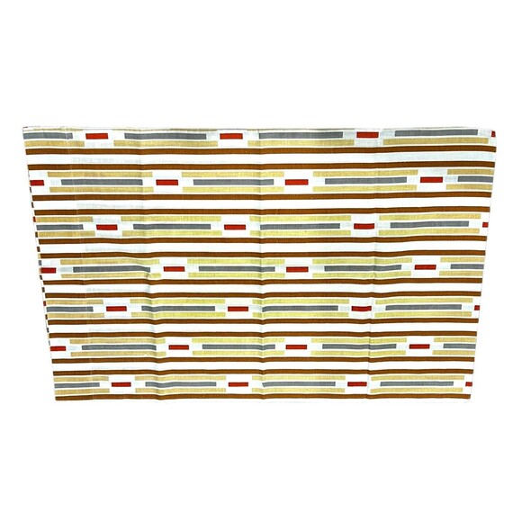 VTG Penn Prest MW Fashion Manor Striped Single Sheet Set Orange Gold Brown JCP - Picture 2 of 6